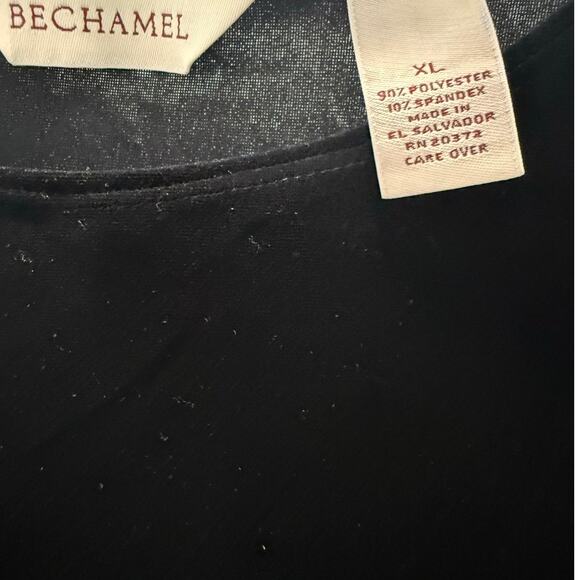 Bechamel Size XL Black Velvet Tunic Top Long Sleeve Classic Essential - Picture 6 of 6